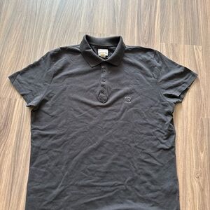 Diesel Womens Pocket Polo Shirt Size XL Solid Black Knit Short Sleeve Cotton